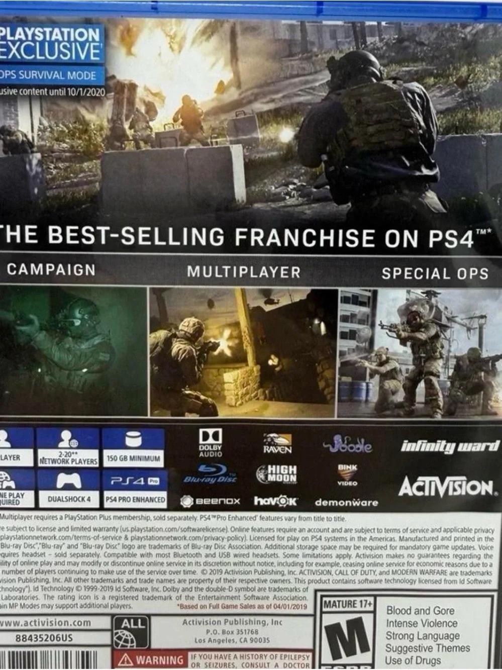 Sony PS4 Call of Duty: Modern Warfare – Black & Blue Cover